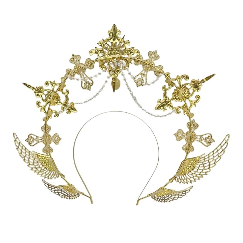 Angel Halos Crowns Marys Goddesses Headband Golden Tiaras Lolitas Crowns Wedding Cosplay Halloween Headdress Headpiece