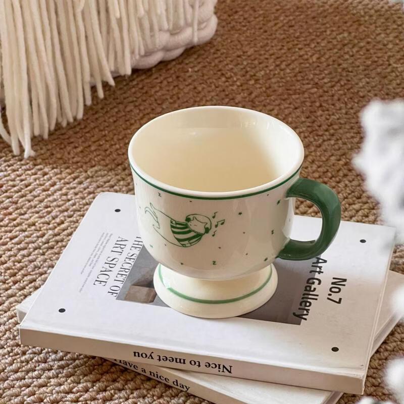 

OLOEY Music Cat High-Footed Ceramic Mug Set