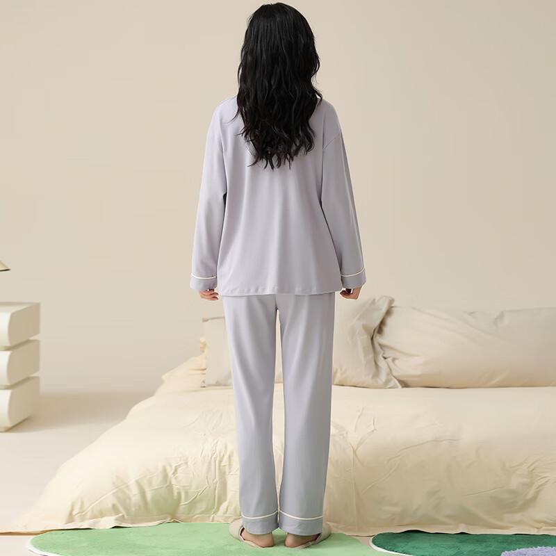 XUEXIMAN Women's Pajamas, 100% Pure Cotton Cardigan Long-Sleeve Two-Piece Set, Gentle And Sweet, Suitable for Outdoor Wear, Ladies' Sleepwear