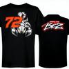 Marco Bezzecchi 72 Bez Graphic T-shirt Homme Oversize Coton Unisexe Col Rond Manches Courtes Mode Y2k Populaire Style Rue Tee