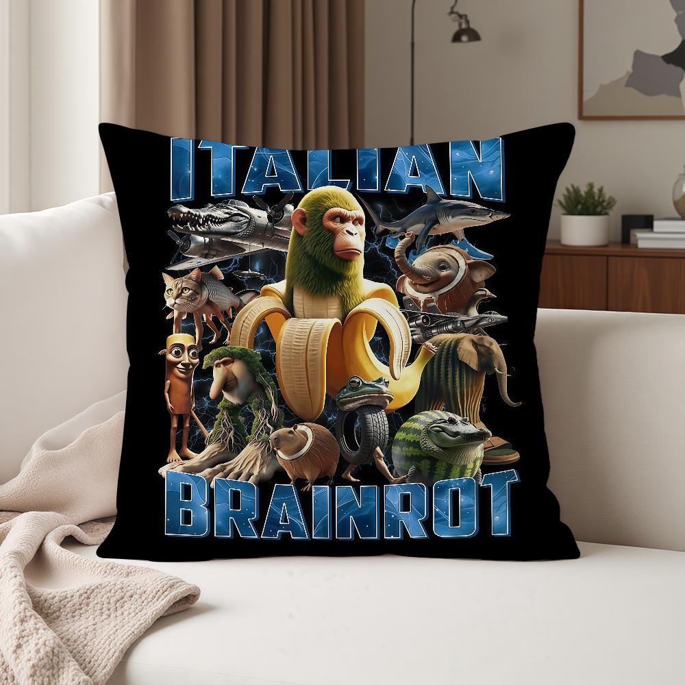 Itallan B-Brainrot Creative A-Animal Pillow Case Suitable For Bedrooms Living Rooms Cars Home Decoration