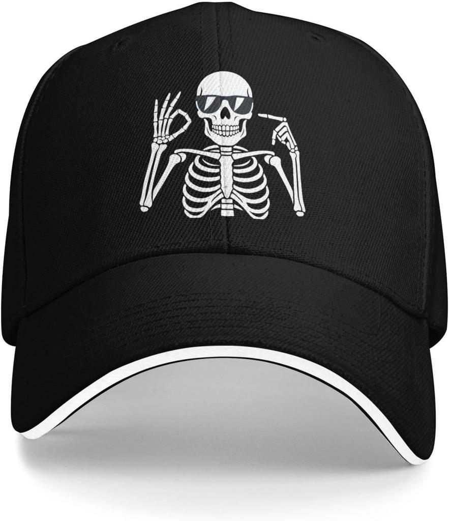 Skeleton OK Sign Sunglasses Baseball Cap Funny Viral Slang Adjustable Adult Unisex Summer Hat