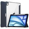For iPad Air 11 (2025)/(2024) Clear Case PU Leather Auto Wake Sleep Protective Cover with Pen Slot