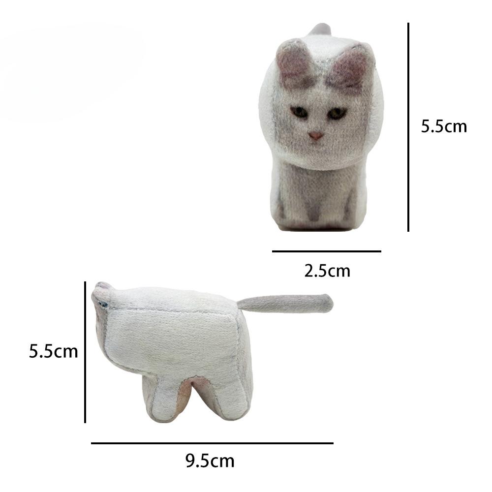 

Новый квадратный принт кошка симуляция кошки милые маленькие украшения плюшевая кукла 6cm