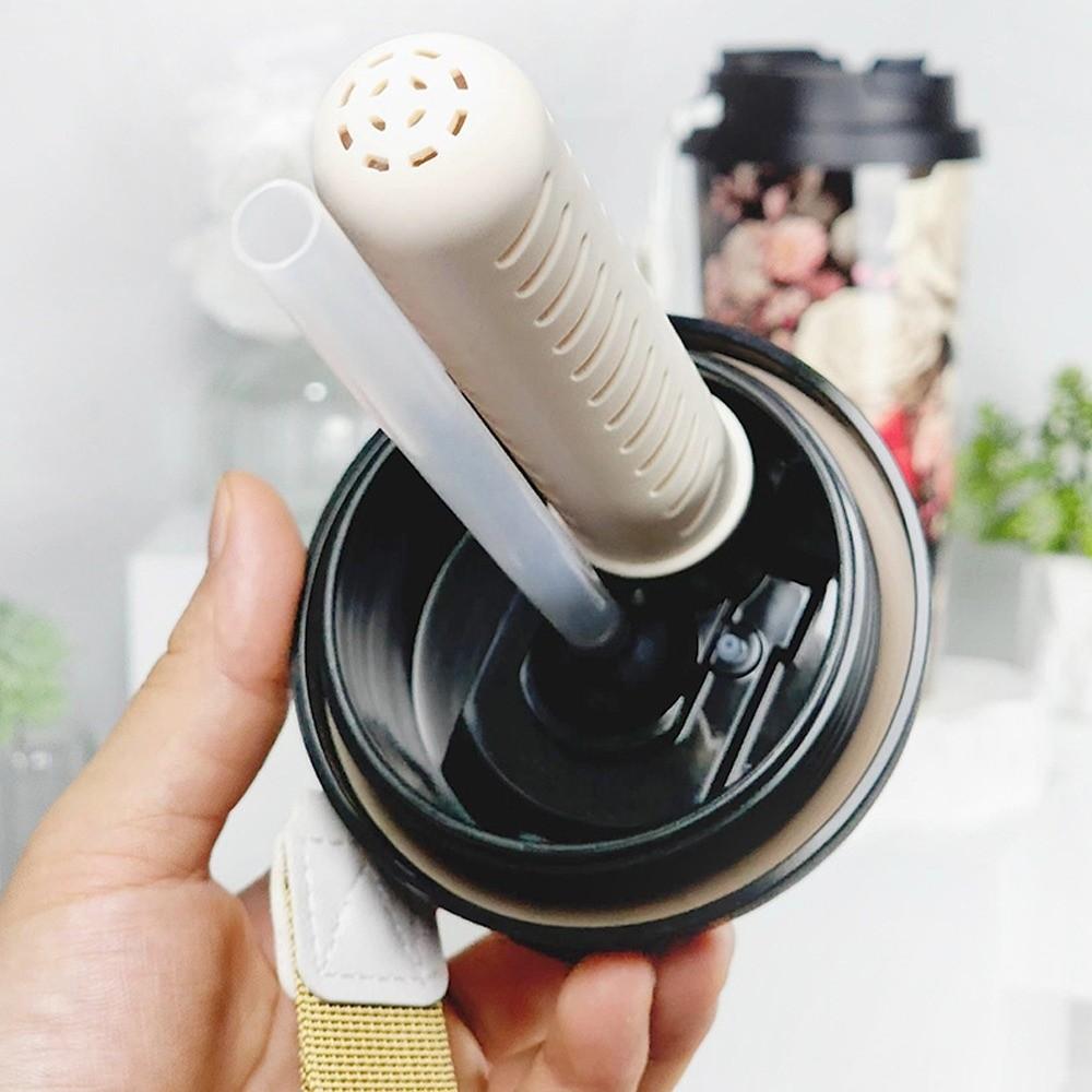 Portable 520ML Straw Cup Cartoon Bear Printed Stainless Steel Insulated Cup Large Capacity with Straw Water Cup