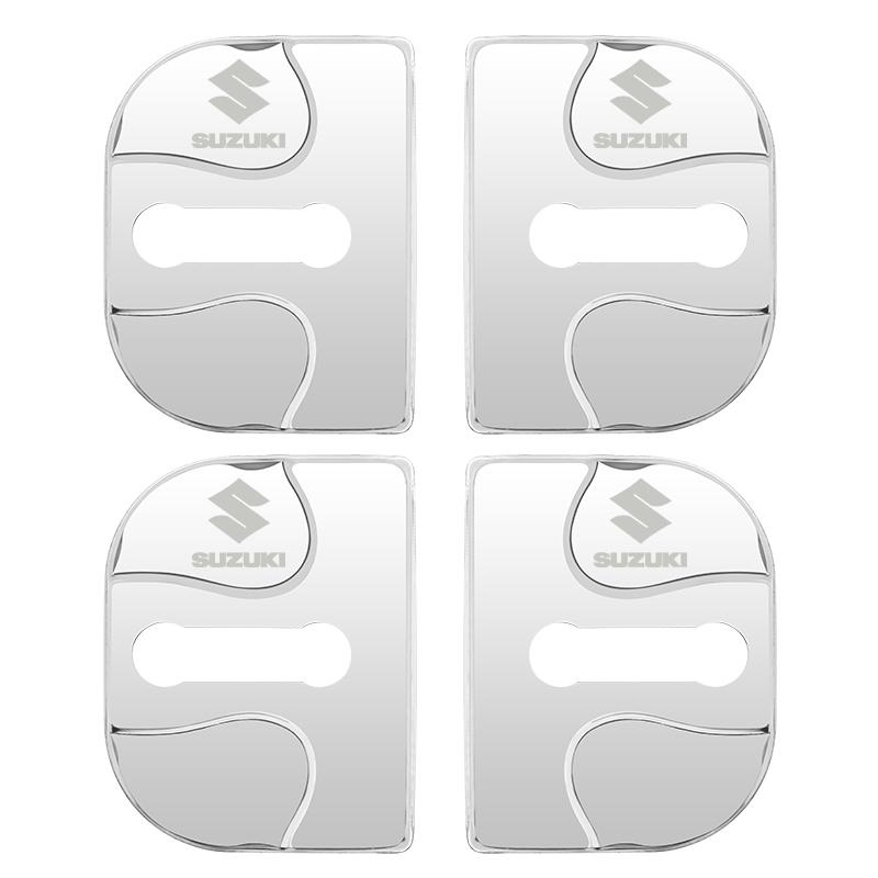 HECQ4 4 PCS/Set Fashion Stainless Steel Car Covers Door Lock Protecting Cover For Suzuki Vitara jimny SWIFT SX4