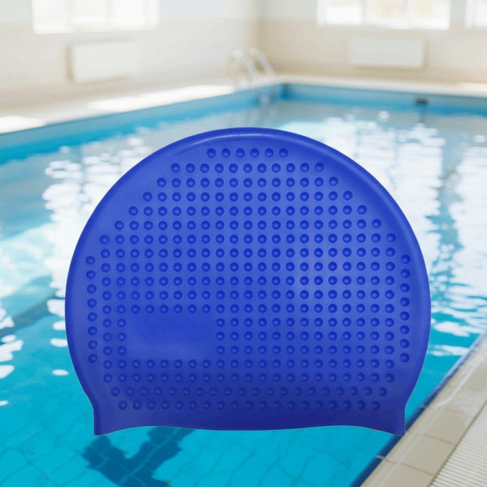 Non-Slip Silicone Swim Cap Wrinkle Free Snorkeling Cap Waterproof Bathing Cap Ear Protection