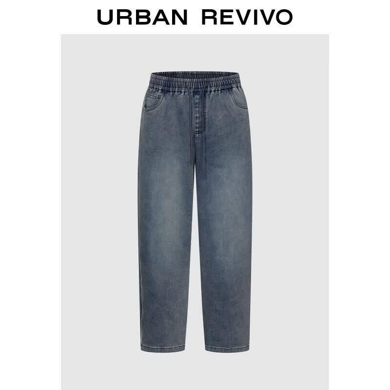 UR Men s Retro Drawstring Wide-Leg Casual Trousers 30