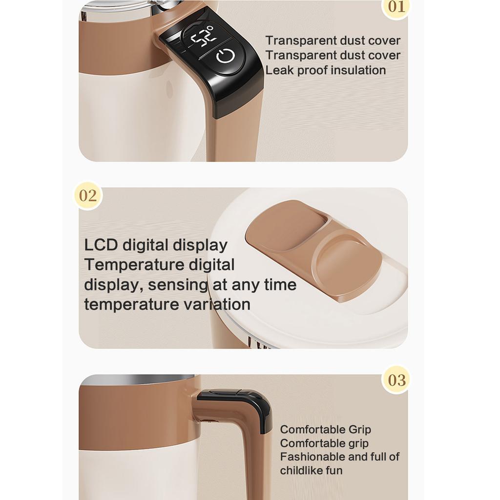 Tazza da Caffè Miscelante Ricaricabile USB Tazza con Mescolamento Automatico con Display Digitale della Temperatura per Ufficio e Casa