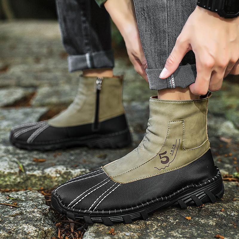 Golden Sapling Winter Boots for Men Outdoor Shoes Classics Men's Boot Casual Tactical Work Shoe Comfortable Platform