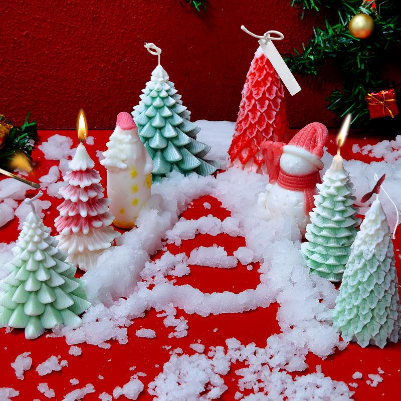 WTEMPO 1PC Christmas Tree Modeling Candle Silicone Mold Thanksgiving Christmas DIY Handmade Aromatherapy Candle Mold