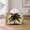 1pc 2d Flat-printed 17.78x10.92x12.95cm Tissue Box Vintage Palm Tree Painting Suitable for Tissues/roll Paper/napkins Cjh528s082, 2D Flat
