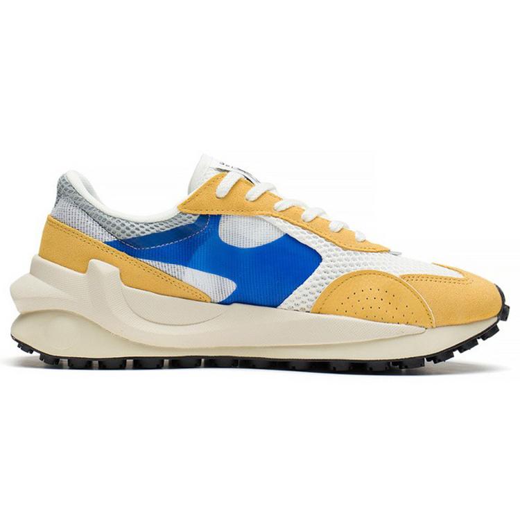 New LiNing Square Low Top Sports Casual Shoes Men's Yellow White Blue AGCS107-4