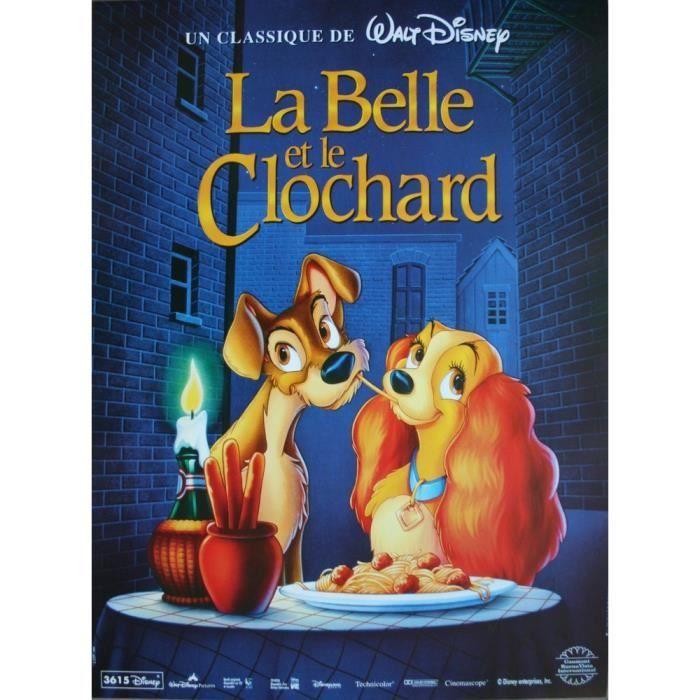 

LA BELLE ET LE CLOCHARD Affiche Cinéma Originale Roulée Petit format 53x40cm Disney