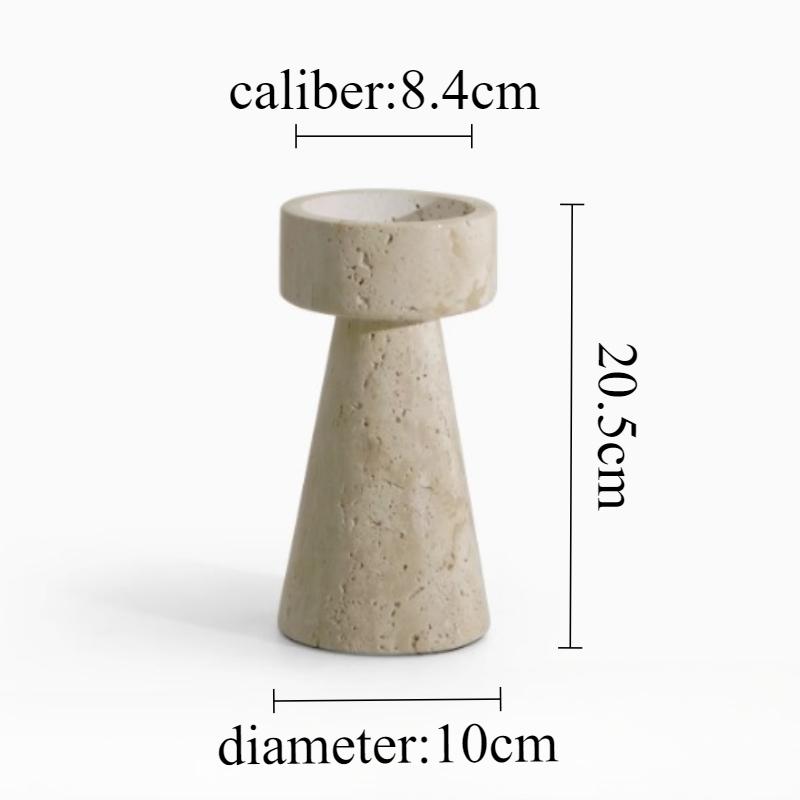

Marble Candle Holder, Chinese Retro Wedding Banquet Dining Limestone Cone Candle Holder Home Decoration Crafts