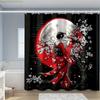 1pc Japanese Kimono & Cherry Blossom Shower Curtain, 180x180cm, with 12 Hooks, Traditional Aesthetic Style for Bathroom Use, B