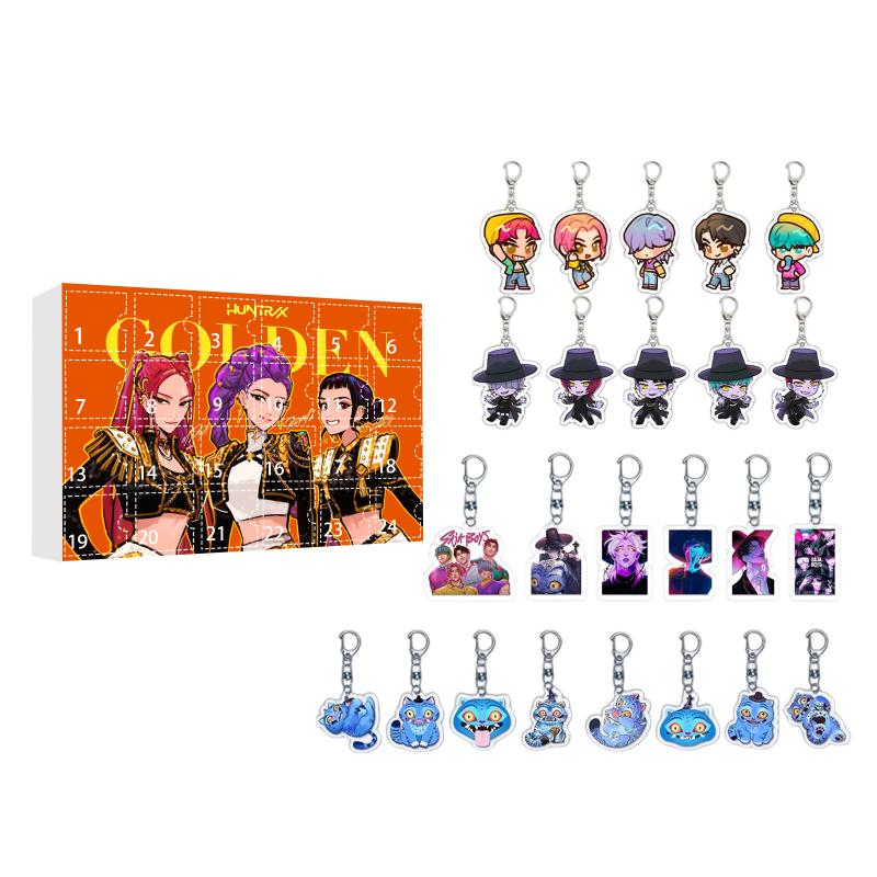Kpop Caçadores de Demônios Caixa Surpresa Caixa Misteriosa 24 Dias Contagem Regressiva de Natal Calendário do Advento Chaveiro Pingente de Bolsa Presente de Festival