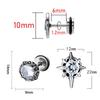 1 Pair New Style Gothic Dumbbell Stud Earrings For Men/Women Stainless Steel Punk Piercing Jewelry