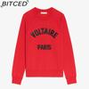 BITCED Women's Autumn/Winter Embroidered Sweatshirt Drop-Shoulder Sleeves O-Neck
