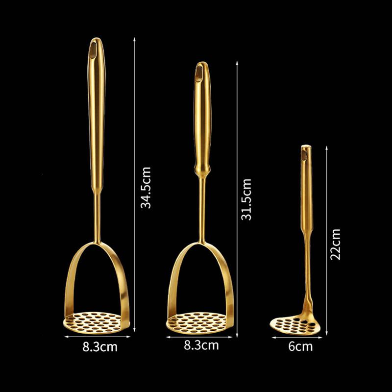 Home Stainless Steel Potato Masher Manual Food Crusher Smooth Garlic Presser Pumpkin Ricer Kitchen Gadgets Household Utensils