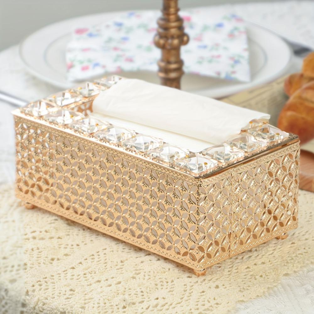 Hollow-out Table Tissue Box Light Luxury Paper Storage Box Decorative Napkin Box  Gift