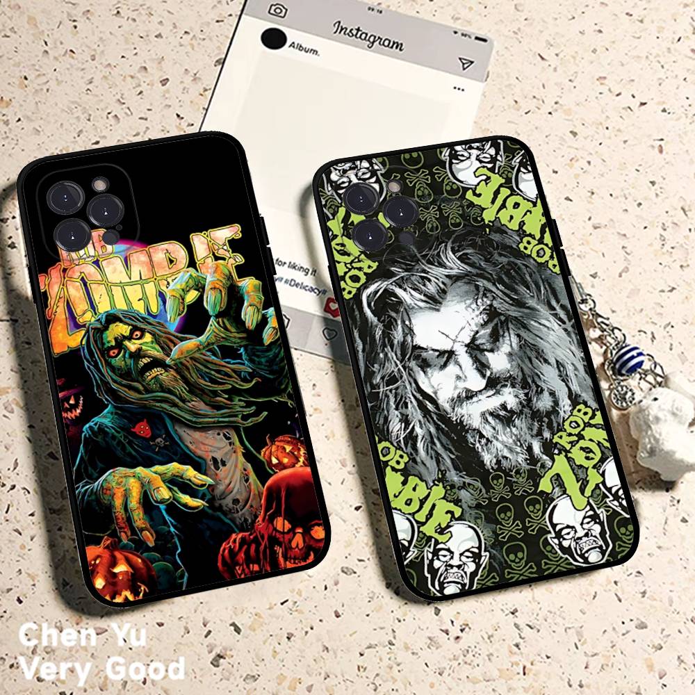 R-Rob Singer Z-Zombie Heavy Metal Band Phone Case For IPhone 17 16 15 14 13 12 11 Pro Max Plus Mini Soft Black Cover