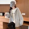 Navava Women Daily Ribbed Pattern Hooded Zip Up Nc405