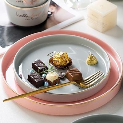 Einfache Nordic Stil Einfarbig Geschirr Keramik Platte Steak Platte Salat Platte Küche Liefert