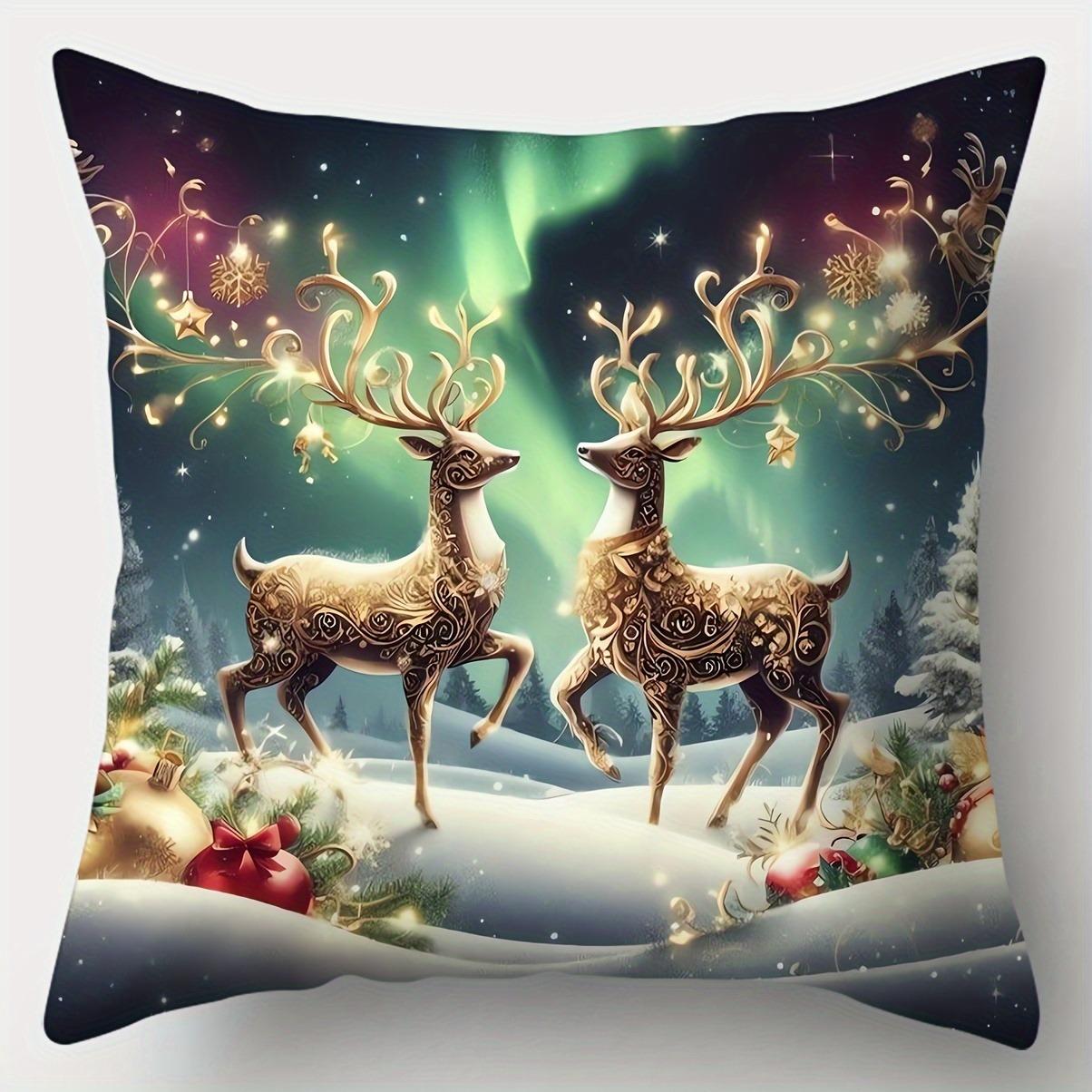 

Домашний декор Рождественские сцены: Санта, Олень, Снеговики Декор Узор Наволочка Подходит Для Дивана Спальни Авто Наволочка 40x40cm