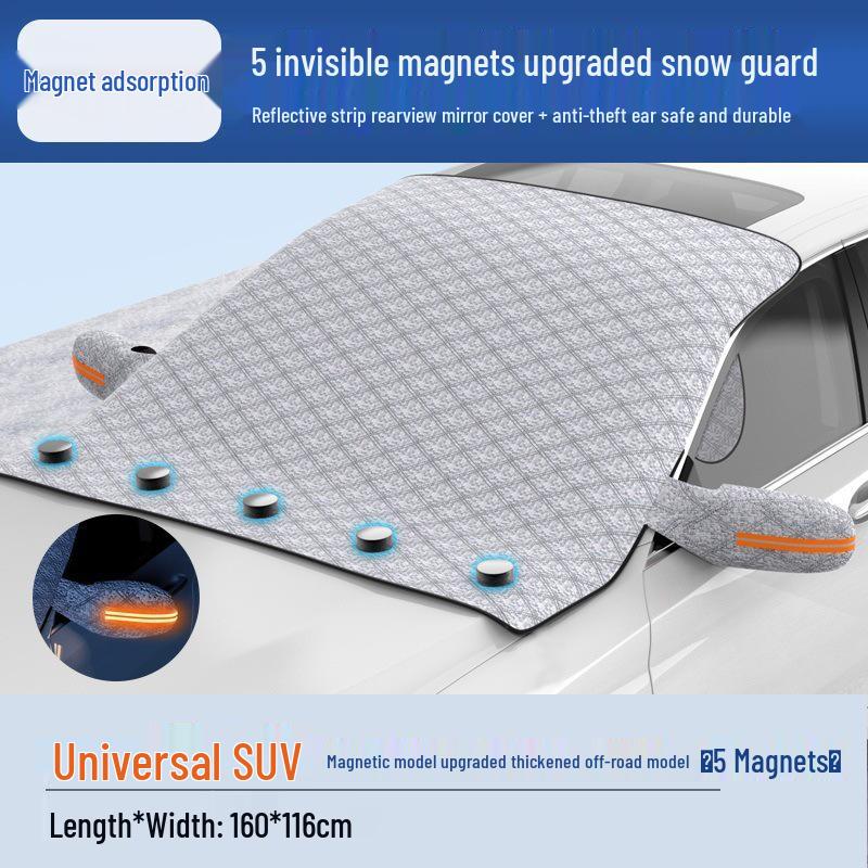 Magnetic Car Windshield Snow & Frost Cover Sunshade - Anti-Freeze Protection