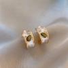 Rhinestone Tiger Eye Zircon Stud Earrings - Starry Brown Light Luxury High-End Design