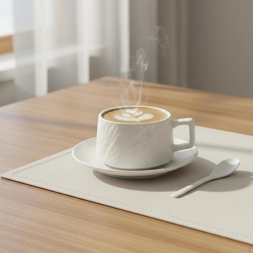 Ceramic Coffee Mug Matte Finish Textured Minimalist Mineral Texture Pattern Tea Cup for