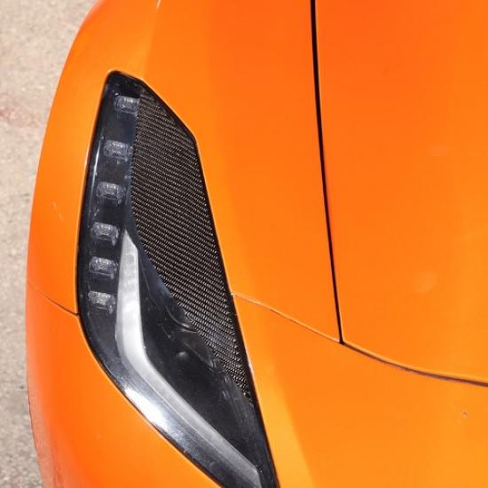 Weißer Kohlefaser Scheinwerfer Augenlid Streifen Aufkleber Zierleiste Für Corvette C7 2014-