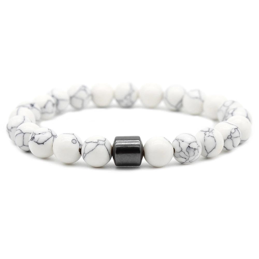 Tiger Eye & Volcanic Stone Men's Magnetic Hematite Beaded Bracelet