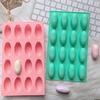 Silicone Baking Mold 16 Cavity Oval Chocolate Mold Non-Stick Freezer Oven Safe Dessert Mold Baking Supplies for Cake Jello Ice Cream
