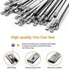 100Pcs Stainless Steel Cable Ties Metal Zip Ties Strap for Exhaust Wrap Multi-Purpose Heavy Duty Self-locking Fastening Ring