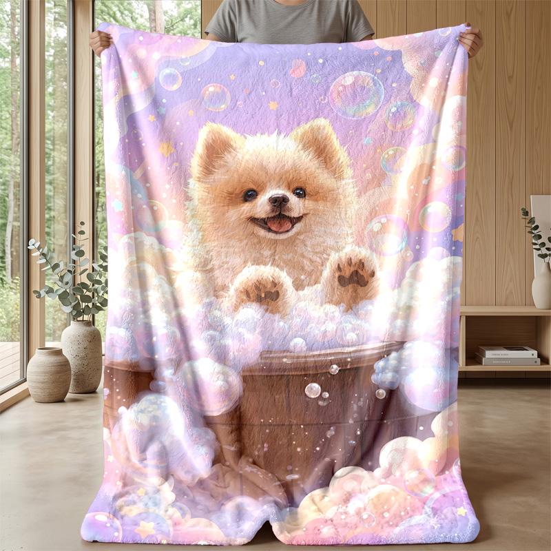 Plaid Paws Pattern Theme blanket Lightweight Warm Flannel Blanket Decorative Throw Blanket for Home Decoration