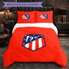 Set Biancheria da Letto Atletico Madrid 3 Pezzi Morbido Set Copripiumino con Federe Stampato Set Decorazione Camera da Letto per la Casa