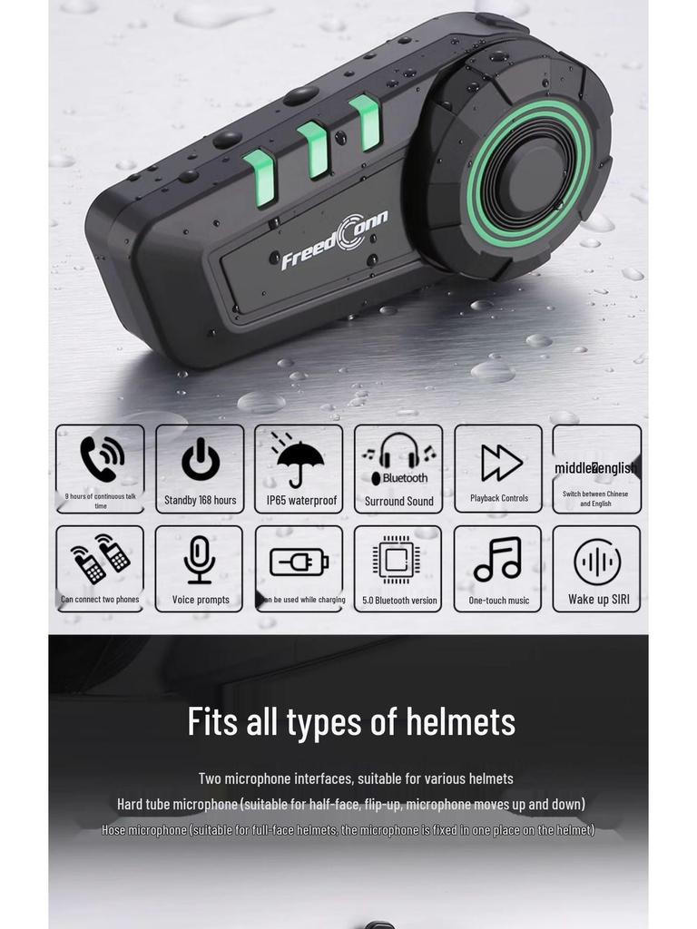 Auriculares Bluetooth para Casco de Motocicleta Luyi KY con Intercomunicador Integrado para Comunicación entre Asiento Delantero y Trasero