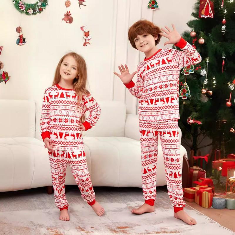 2026 Fall Winter Homewear Pajama Set Pink Family Matching Outfits Christmas Daily Wear