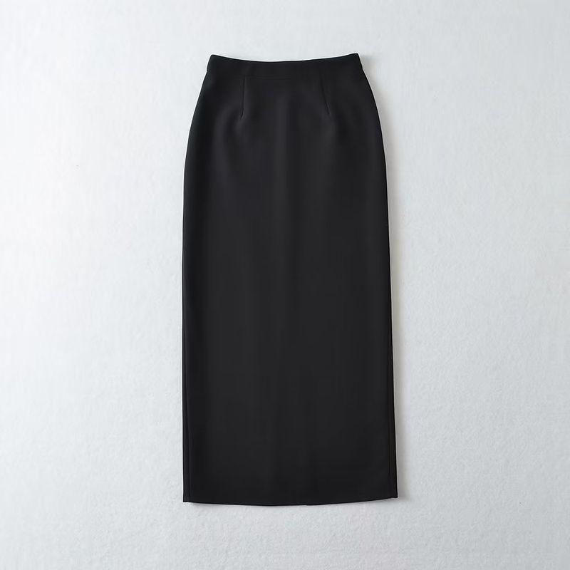 Fashion Style 2023 Summer New Arrival Women's Stylish Mid-Waisted Figure Flattering Easiest for Match Back Slit Mid Length Long Length Skirt