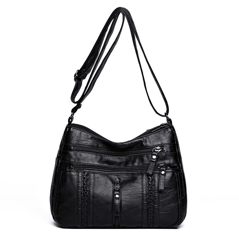 Dámská taška Soft Leather Crossbody Bag Taška přes rameno pro matku středního věku