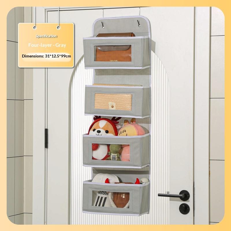 Over The Door Hanging Organizer with Clear Windows Multi Large Capacity Pockets Durable for Bedroom Bathroom Closet Use