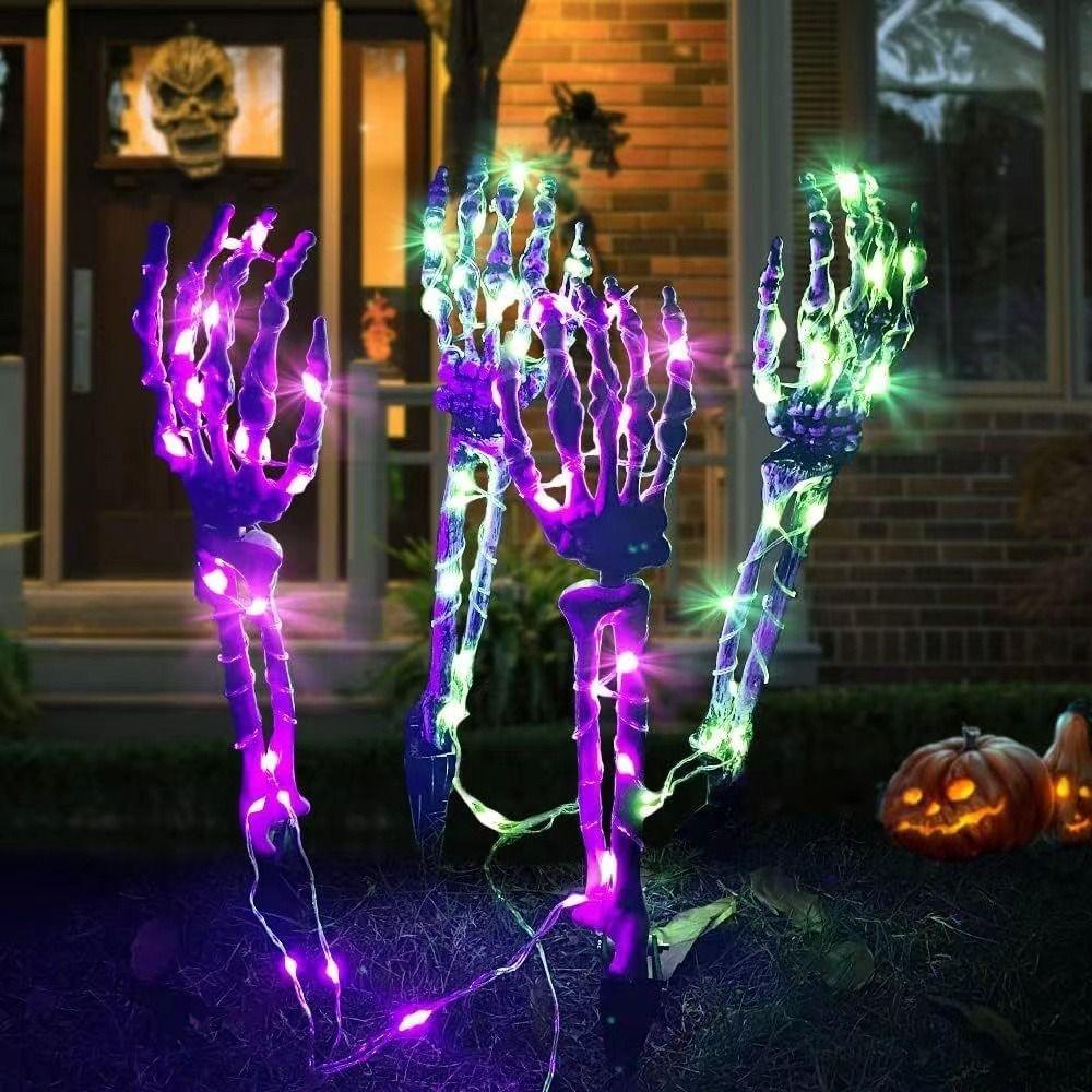 Exquisite Lighted Skeleton Hand Props Handmade Halloween Decorative Lights  Halloween Party