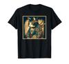 Arte Giapponese Gatto Ninja Stile Anime Gatto Samurai Maglietta Ukiyo-e
