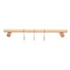 Wooden Towel Rack 45cm with 3 S Hooks Wall Mounted Towel Holder Hanger for Bathroom