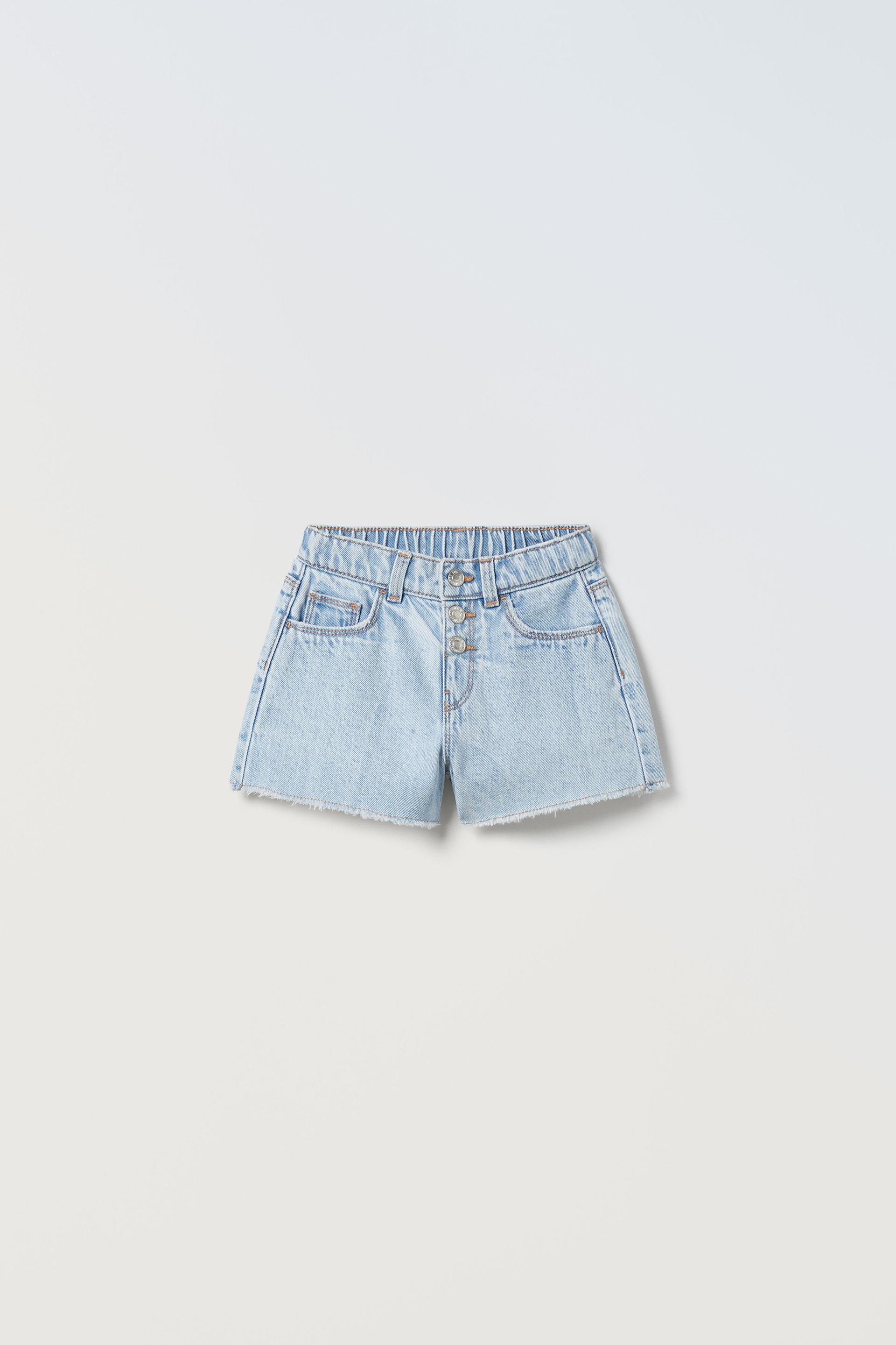 

ДЖИНСОВЫЕ ШОРТЫ-БЕРМУДА С ДЕТАЛЯМИ, ВЯЗАННЫМИ КРЮЧКОМ