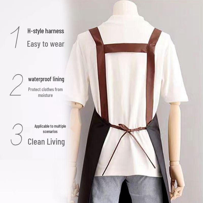 Waterproof Stain-Resistant Kitchen Apron with Simple Print