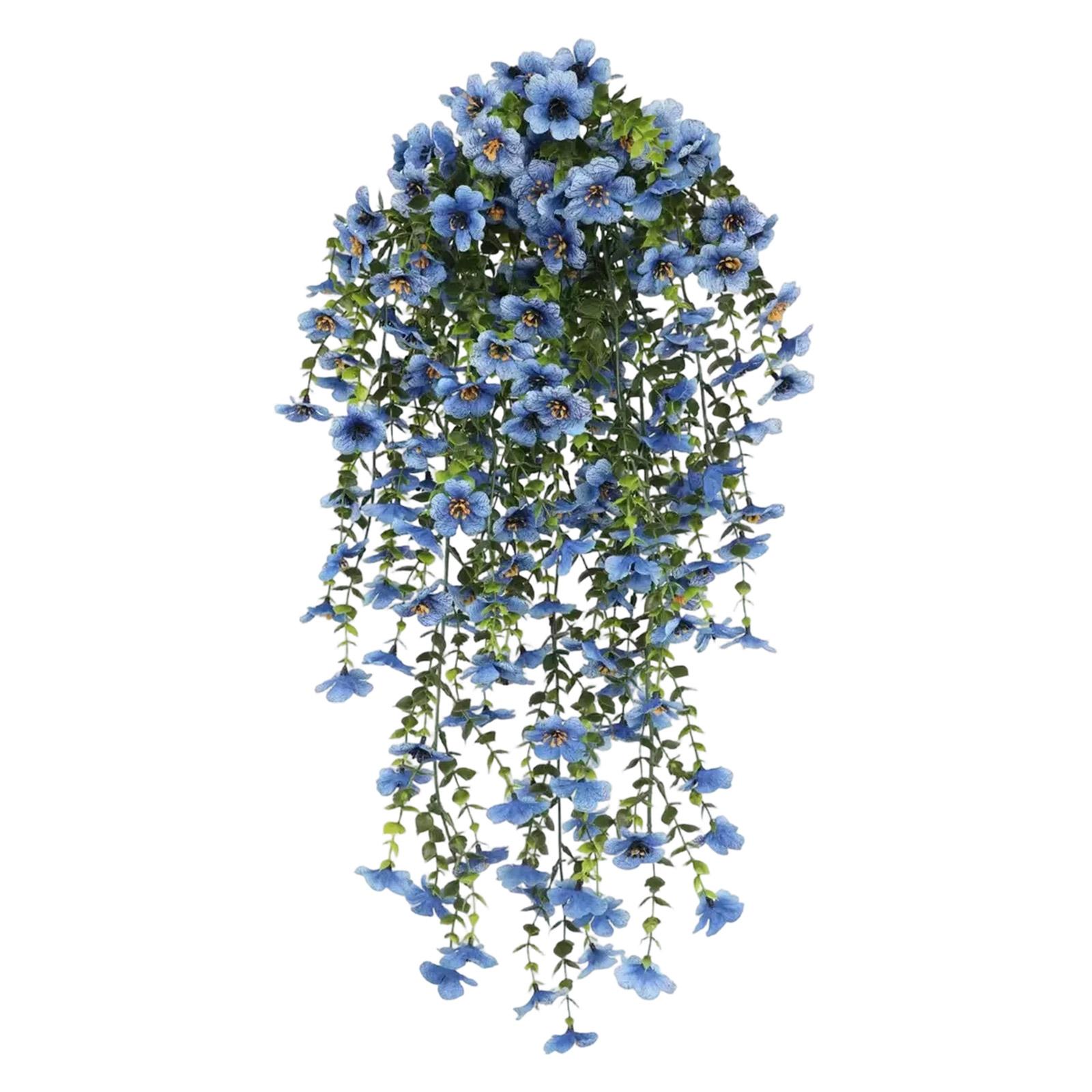 

Artificial Flowers For Spring And Summer, UV Resistant, Realistic Hanging Plants, Perfect For Indoor And Outdoor Home Decoration. One Size синий