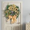 Christmas Wreath Front Door Decoration Golden Christmas Ball Pine Needle Wreath 2024 Christmas Garland Ornament